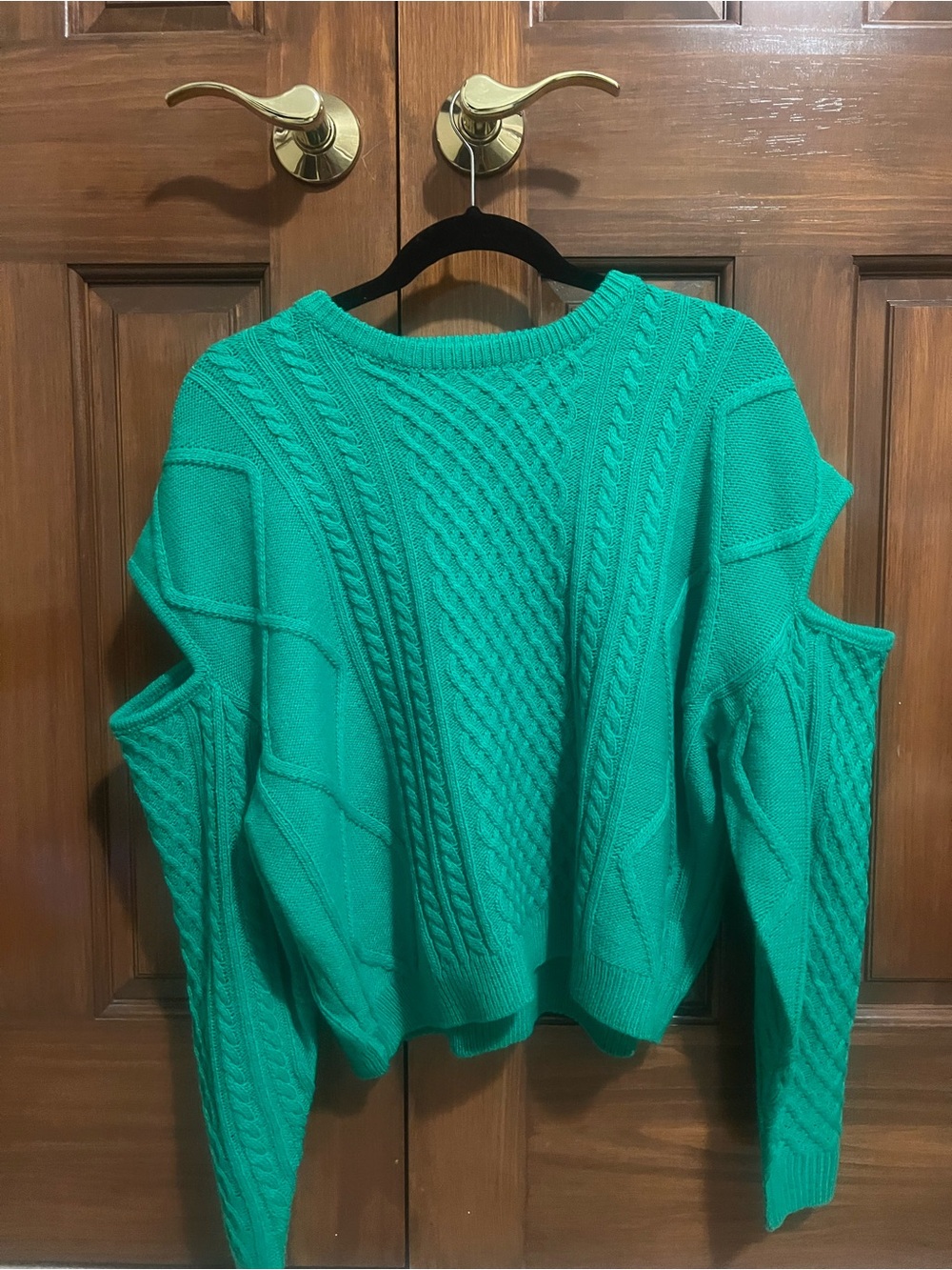 ASOS Women’s Cut-Out Cable Knit Sweater - Teal